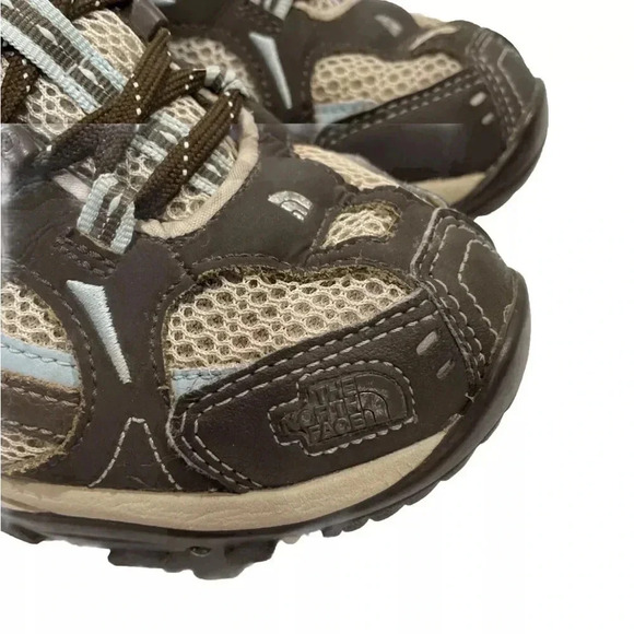 THE NORTH FACE GORE-TEX Hiking Shoes Heel Cradle Pro Size 7 Brown Tan Blue - Picture 9 of 10